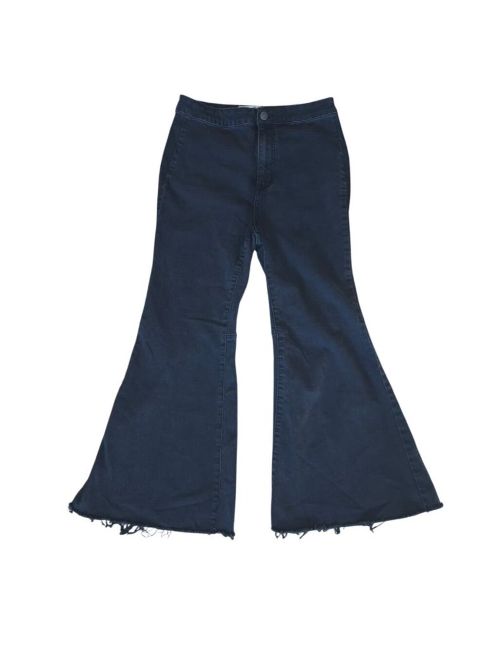 We The Free Flare Jeans Womens Size 30 Dark Wash Raw Hem Stretch Denim 5 Pocket
